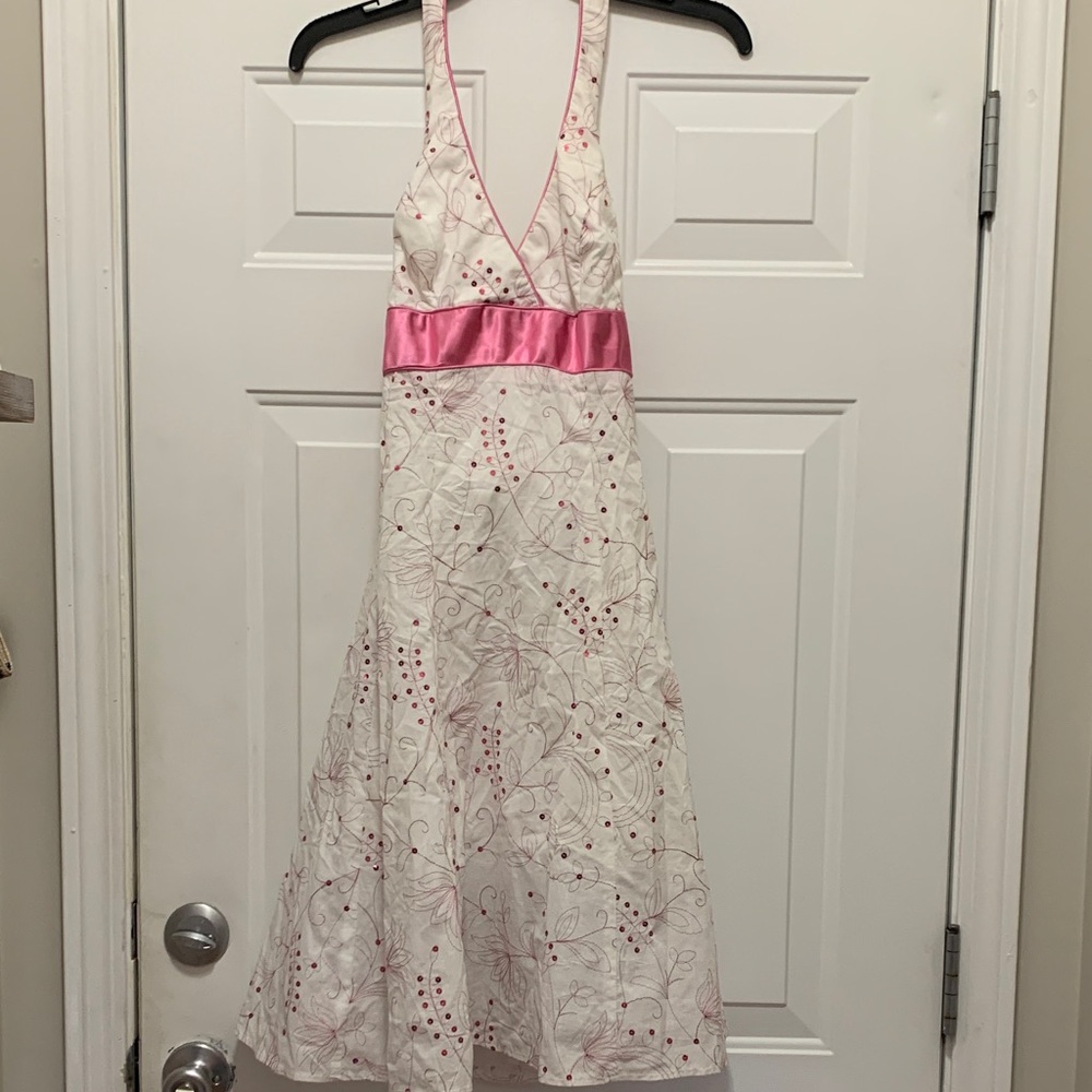 3/$15 NWT Girls Steppin' Out Pink and White Floral Dress Size 7/8